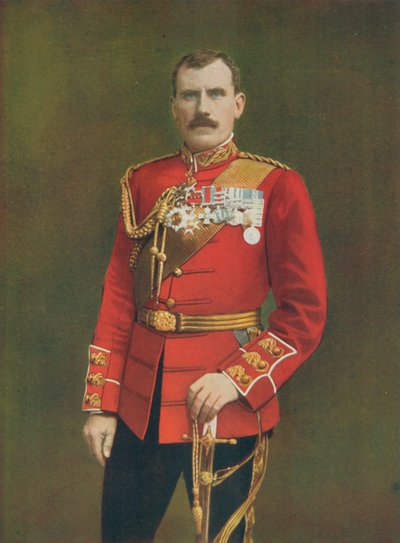 Mayor General Hector A. MacDonald. Comandando la 3ra Brigada (Highland) con Lord Methuen de English Photographer