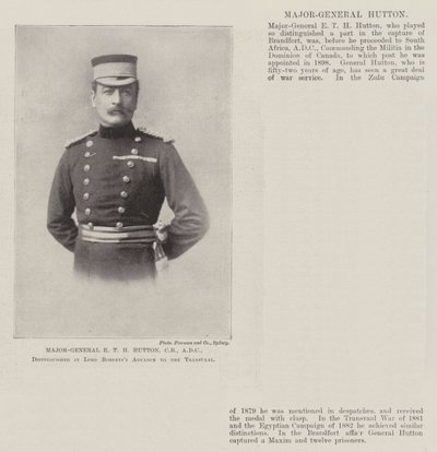 Mayor General E T H Hutton, CB, ADC, distinguido en el Avance de Lord Roberts hacia el Transvaal de English Photographer