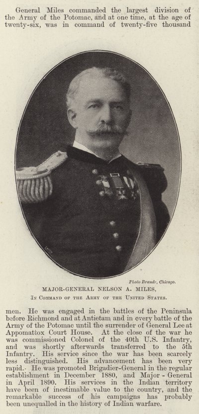 Mayor General Nelson A. Miles, al mando del Ejército de los Estados Unidos de English Photographer