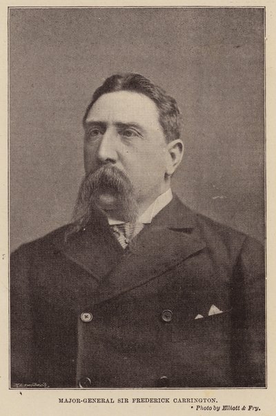 El General de División Sir Frederick Carrington (fotografía en B/N) de English Photographer