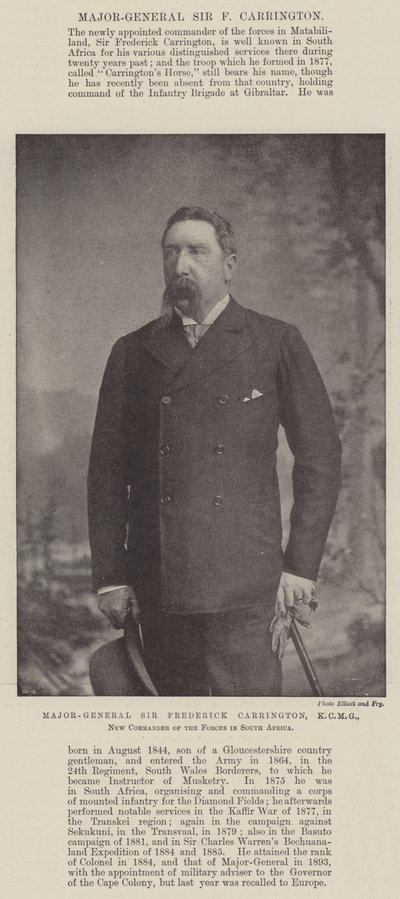 Sir Frederick Carrington, KCMG, Nuevo Comandante de las Fuerzas en Sudáfrica de English Photographer