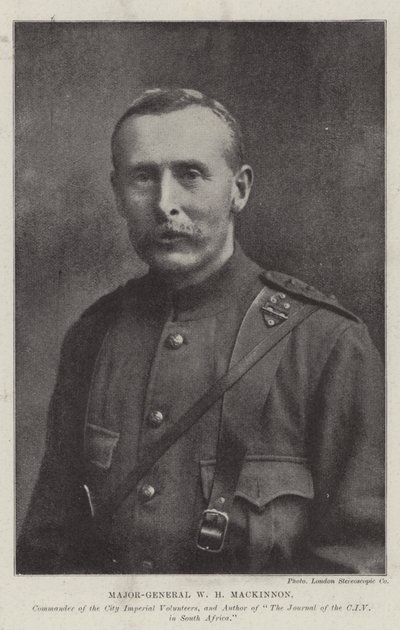 Mayor General W H Mackinnon, comandante de los Voluntarios Imperiales de la Ciudad y autor de El diario del CIV en Sudáfrica de English Photographer