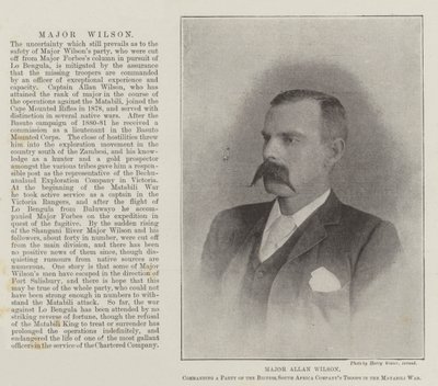 El mayor Allan Wilson, comandando una partida de las tropas de la British South Africa Company en la guerra de Matabili de English Photographer
