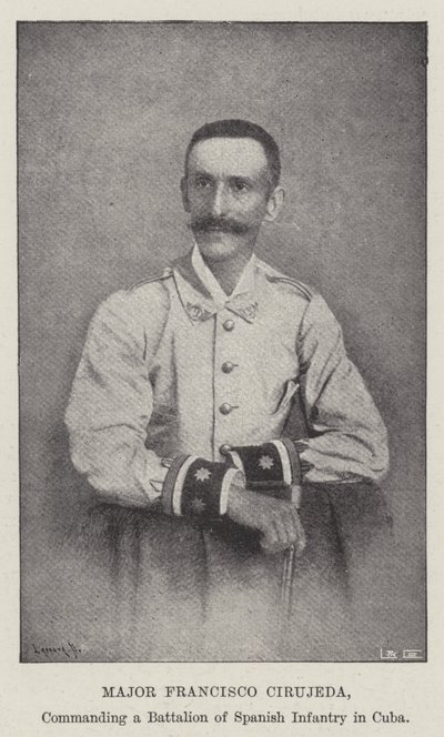 Mayor Francisco Cirujeda, comandante de un Batallón de Infantería Española en Cuba de English Photographer