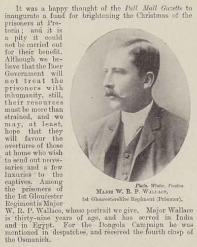 Mayor W R P Wallace, 1er Regimiento de Gloucestershire (Prisionero) de English Photographer