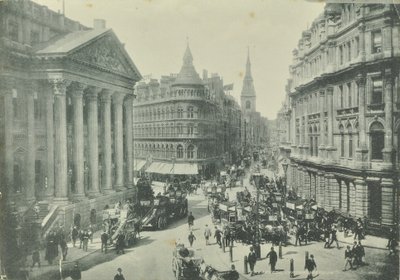 Mappin y Webb, Cheapside, desde Mansion House mirando al oeste, Ciudad de Londres, 1890 de English Photographer