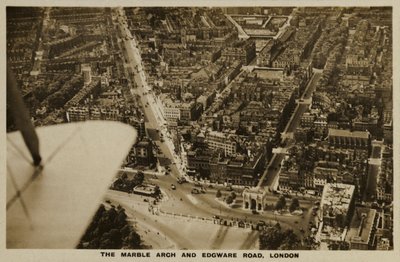 Marble Arch, Edgware Road, Londres, foto aérea (foto b/n) de English Photographer