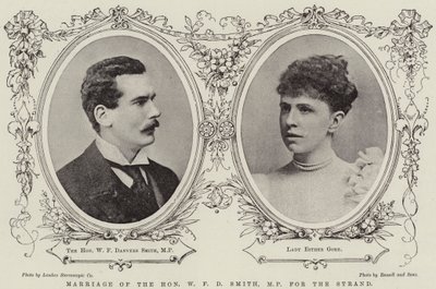 Matrimonio del honorable W F D Smith, MP por el Strand de English Photographer