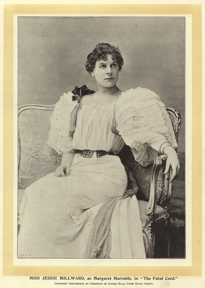 Señorita Jessie Millward, como Margaret Marrable, en The Fatal Card de English Photographer