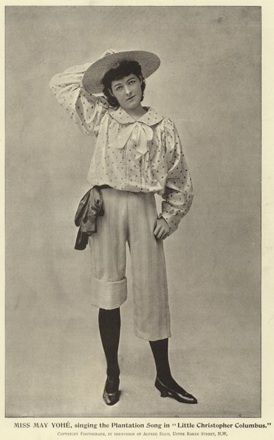 Señorita May Yohe, cantando la Canción de la Plantación en Little Christopher Columbus de English Photographer