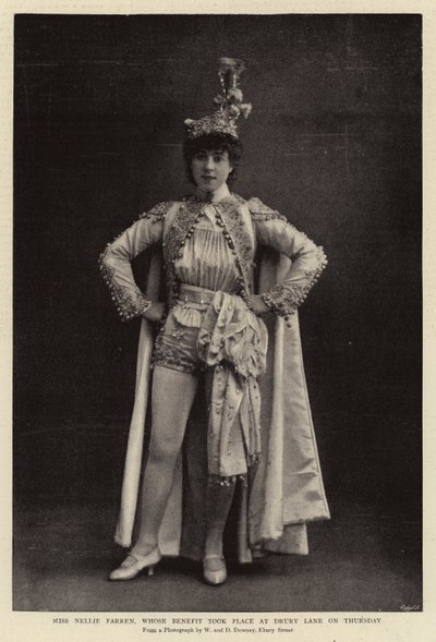 Srta. Nellie Farren, cuyo beneficio tuvo lugar en Drury Lane el jueves de English Photographer