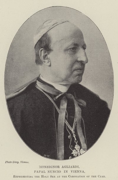 Monseñor Agliardi, Nuncio Papal en Viena, representando a la Santa Sede en la Coronación del Zar de English Photographer