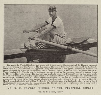 El Sr. B H Howell, ganador de los Wingfield Sculls de English Photographer