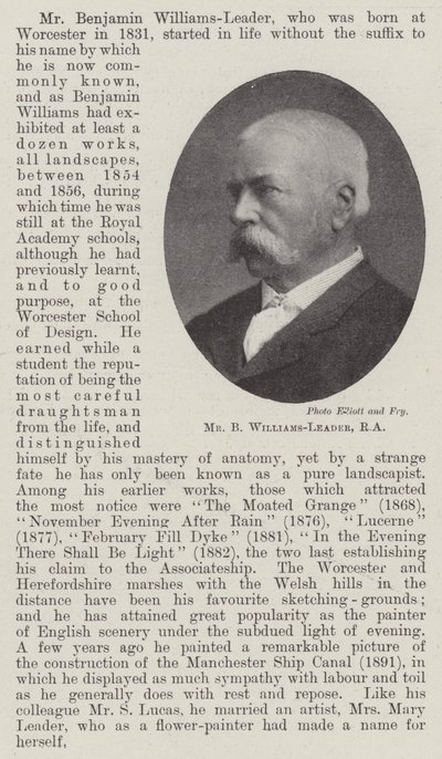 Sr. B Williams-Leader, RA de English Photographer