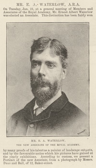 Sr. E. A. Waterlow, el Nuevo Asociado de la Real Academia de English Photographer
