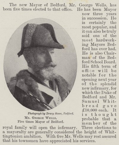 Sr. George Wells, cinco veces alcalde de Bedford de English Photographer