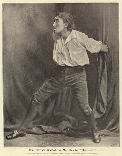 Señor Henry Irving, como Matthias en The Bells de English Photographer