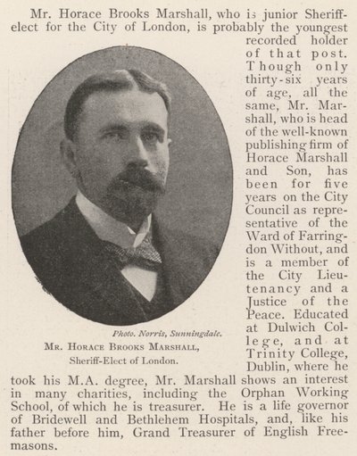 Sr. Horace Brooks Marshall, Sheriff-Electo de Londres de English Photographer