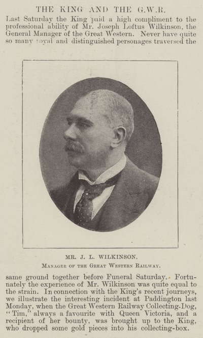 Sr. J L Wilkinson, gerente del Great Western Railway de English Photographer