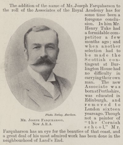 Sr. Joseph Farquharson, nuevo ARA de English Photographer