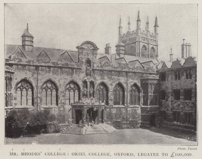 Sr. Rhodes College, Oriel College, Oxford, Legatario de £100,000 de English Photographer