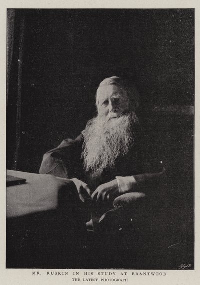 El Sr. Ruskin en su Estudio en Brantwood de English Photographer