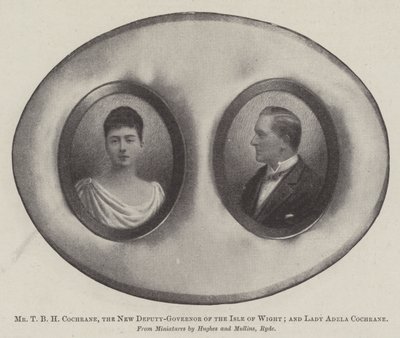Sr. T B H Cochrane, el nuevo vicegobernador de la Isla de Wight; y Lady Adela Cochrane de English Photographer