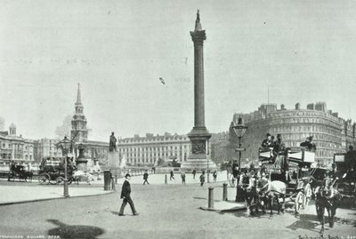 Columna de Nelson, Trafalgar Square, Westminster: vista noroeste desde Cockspur Street, 1898 de English Photographer