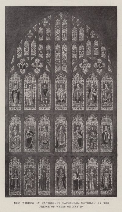 Nueva Ventana en la Catedral de Canterbury, inaugurada por el Príncipe de Gales el 29 de mayo de English Photographer