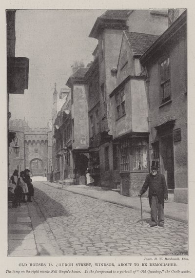 Casas antiguas en Church Street, Windsor, a punto de ser demolidas de English Photographer