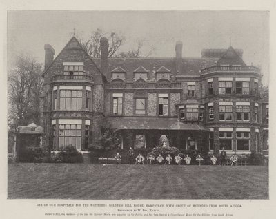 Uno de Nuestros Hospitales para los Heridos, Golders Hill House, Hampstead, con Grupo de Heridos de Sudáfrica de English Photographer
