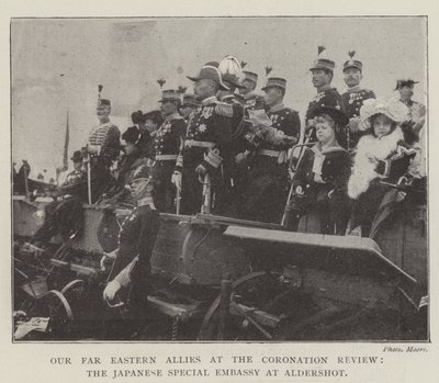 Nuestros Aliados del Lejano Oriente en la Revisión de la Coronación, la Embajada Especial Japonesa en Aldershot de English Photographer