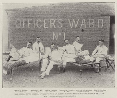 Nuestro éxito en Sudán, oficiales heridos en Omdurman en el hospital militar inglés en Abadia de English Photographer