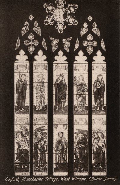Oxford, Manchester College, Ventana Oeste, Burne Jones de English Photographer