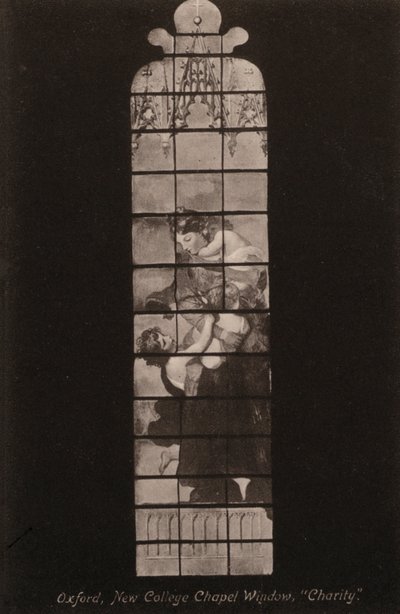 Oxford, Ventana de la Capilla del New College, Caridad de English Photographer