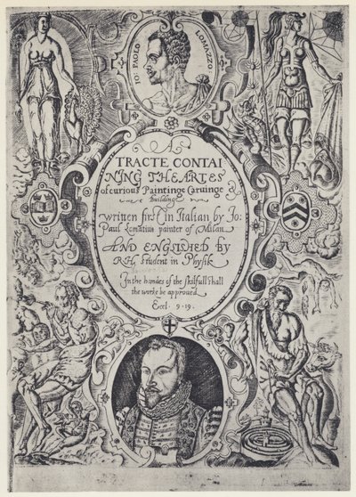P Lomazzo, A Tracte containing the Artes of Cureous Paintinge, Tr R Haydock, J Barnes, Oxford 1598 (foto b/n) de English Photographer