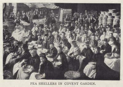 Desgranadores de guisantes en Covent Garden, Londres de English Photographer