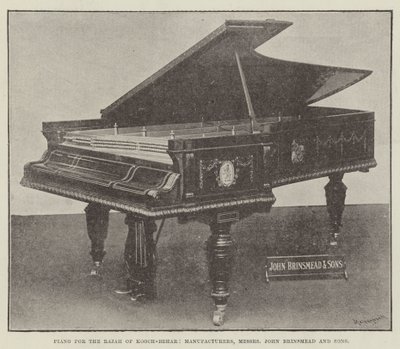 Piano para el Rajá de Kooch-Behar, fabricantes, Messers John Brinsmead and Sons de English Photographer
