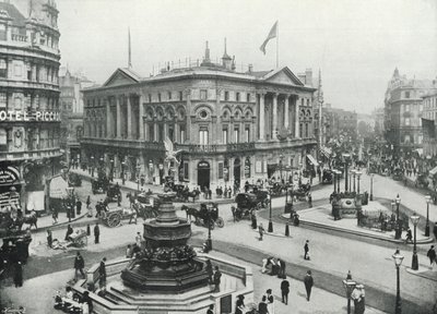 Piccadilly Circus, mostrando la Fuente Memorial Shaftesbury y el London Pavilion de English Photographer