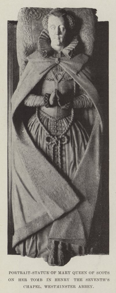 Estatua-retrato de María Reina de Escocia en su tumba en la Capilla de Enrique VII, Abadía de Westminster de English Photographer