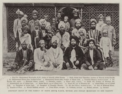 Retrato de la familia de Hafiz Abdul Karim, Munshi y secretario indio de Su Majestad de English Photographer