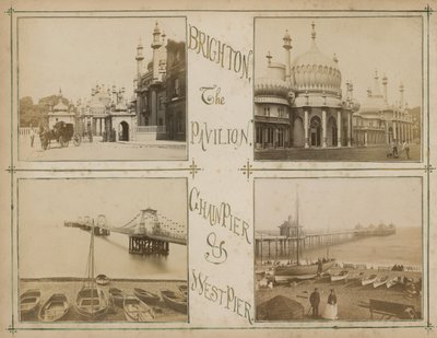 Postal con imágenes que muestran vistas de Brighton de English Photographer