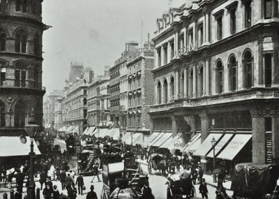 Poultry, mirando al oeste hacia Cheapside, Ciudad de Londres, 1890 de English Photographer