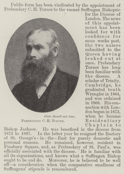 Prebendado C H Turner de English Photographer