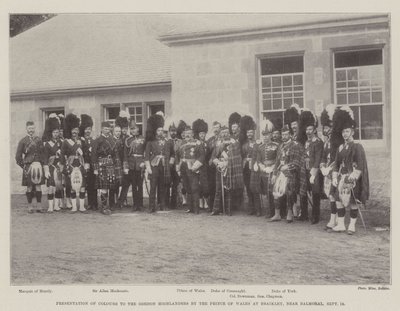 Presentación de colores a los Gordon Highlanders por el Príncipe de Gales en Braikley, cerca de Balmoral, 18 de septiembre de English Photographer