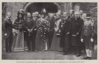 Presentación del Castillo y Terrenos de Tamworth al público en conmemoración del largo reinado de la Reina, 27 de mayo de 1899 de English Photographer