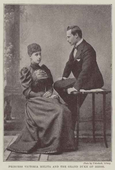 Princesa Victoria Melita y el Gran Duque de Hesse de English Photographer