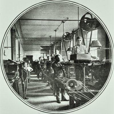 Departamento de impresión, Banco de Inglaterra, Threadneedle Street, Ciudad de Londres, 1890 de English Photographer