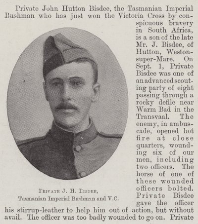Soldado J H Bisdee, Bushman Imperial de Tasmania y VC de English Photographer