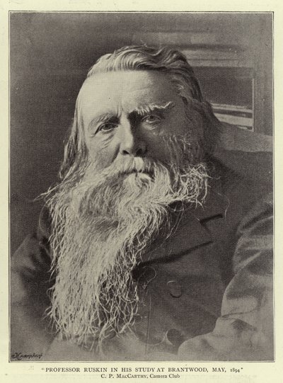 El profesor Ruskin en su estudio en Brantwood, mayo de 1894 de English Photographer